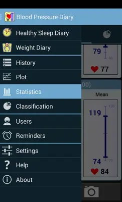 Blood Pressure Diary android App screenshot 1