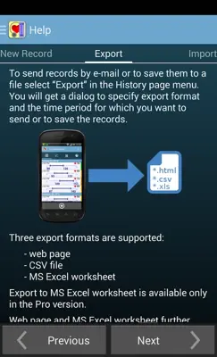 Blood Pressure Diary android App screenshot 2