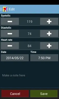 Blood Pressure Diary android App screenshot 3